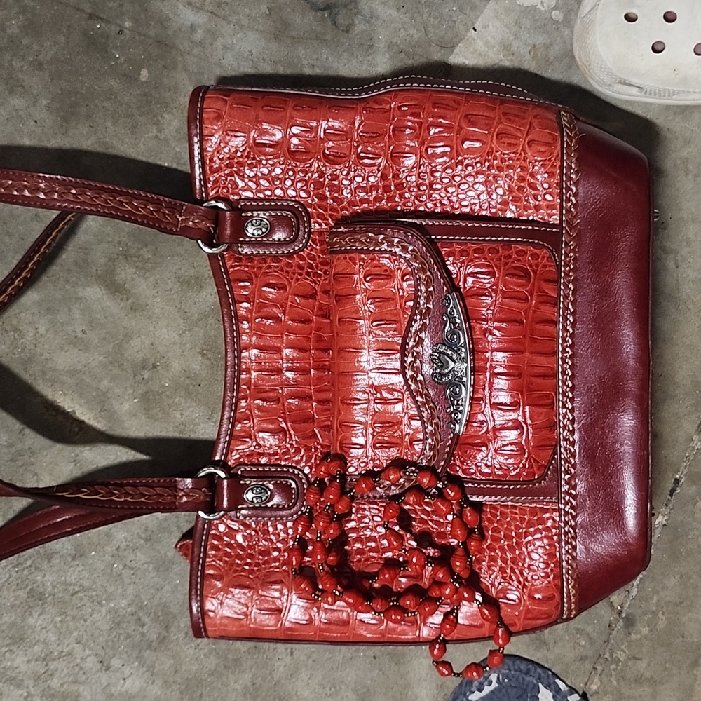 RED ALLIGATOR LEATHER WESTERN PURSE HANDBAG COWGIRL